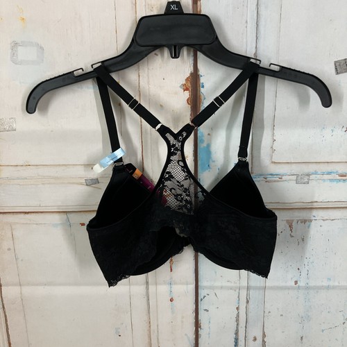 Maidenform Front Close Underwire Lacy T-Back Bra #07112 Black Size 32C NWT - Picture 7 of 11