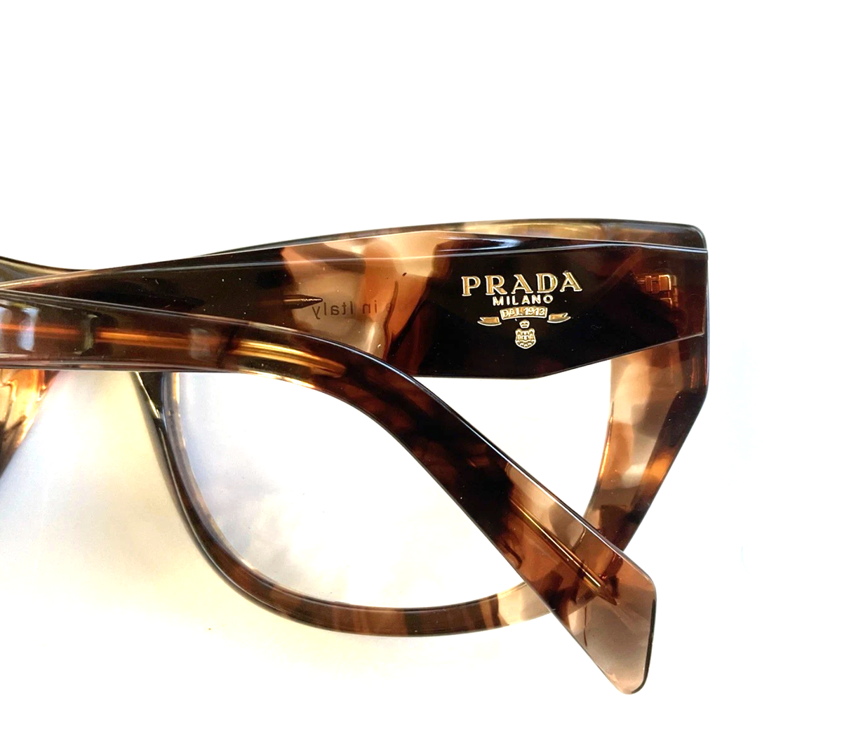 Prada Eyeglasses Frames VPR18T VIB-1O1 Blue Brown Tortoise Cat Eye 51-16-140 Prada PR A18V Eyeglasses | LensCrafters main image 3