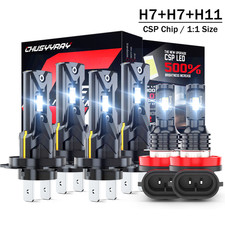 For BMW X5 2007-2013 LED Headlight Hi/Low Beam Fog Light Bulbs 6000K White Combo