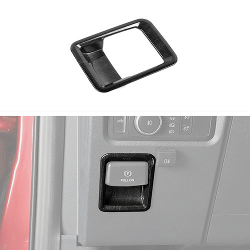 Fit For Ford F150 21-26 Black Wood Grain Electronic Handbrake Switch Cover Trim