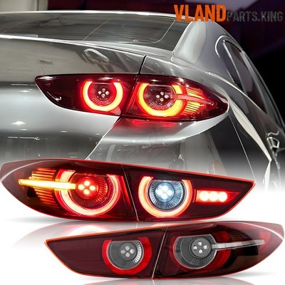 VLAND LED Tail Lights For 2019-2021 Mazda 3 Axela Red Rear Lamps W/Sequential