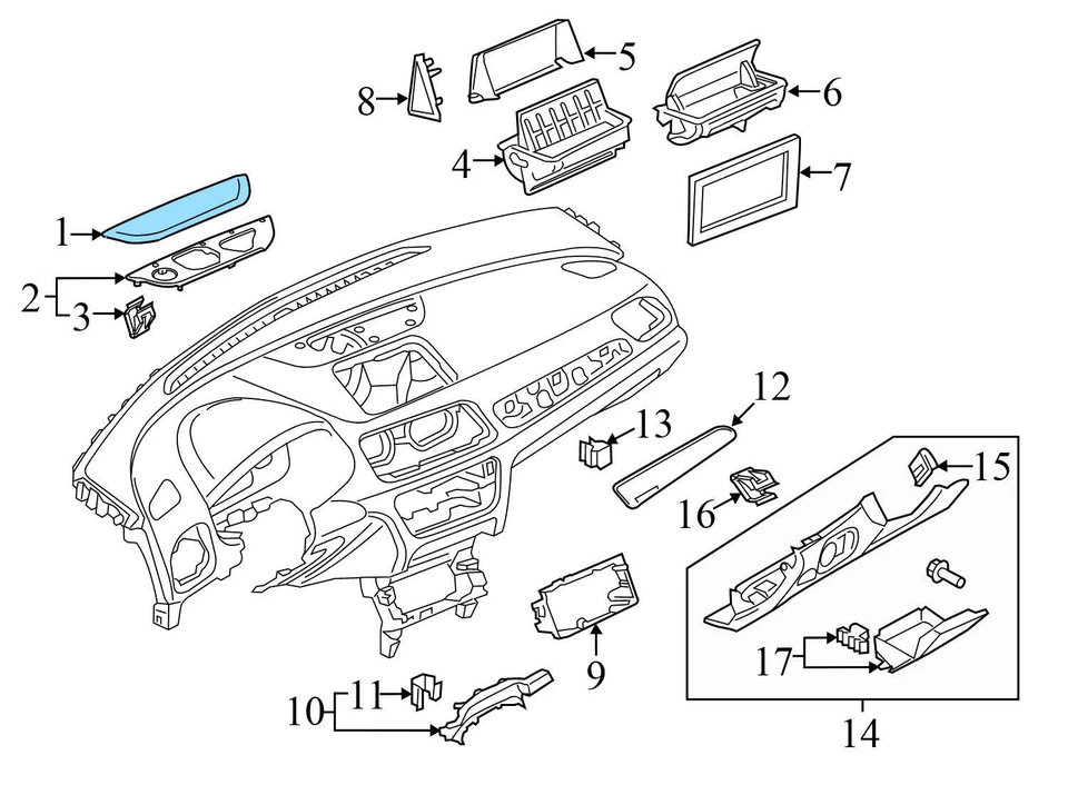 2015-2017 AUDI Q3 QUATTRO - Upper DASH Speaker Grille / Cover 8U1857367A - Imagem 3 de 4