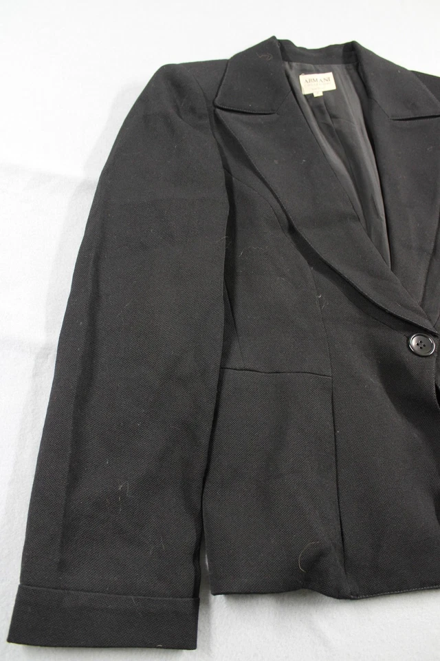 Blazer Armani Collezioni Mujer 12 Hecho Italia Botón Único Traje Chaqueta Trabajo Foto 3 de 4