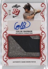 2018 Leaf Perfect Game National Showcase Red 5/15 Colin Barber Patch Auto fv8