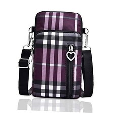 Lightweight Small Crossbody bags Cell Phone Purses Travel Pouch Purple Stripes