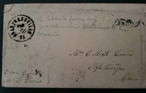 Confederate Stampless Cover Jan 1862 PAID Crawfordville GA Mary Stephens LETTER
