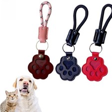 Pet Fur Memory Charm Leather Keychain Keepsake For Dog Cat Hair Paw-Shaped Desig