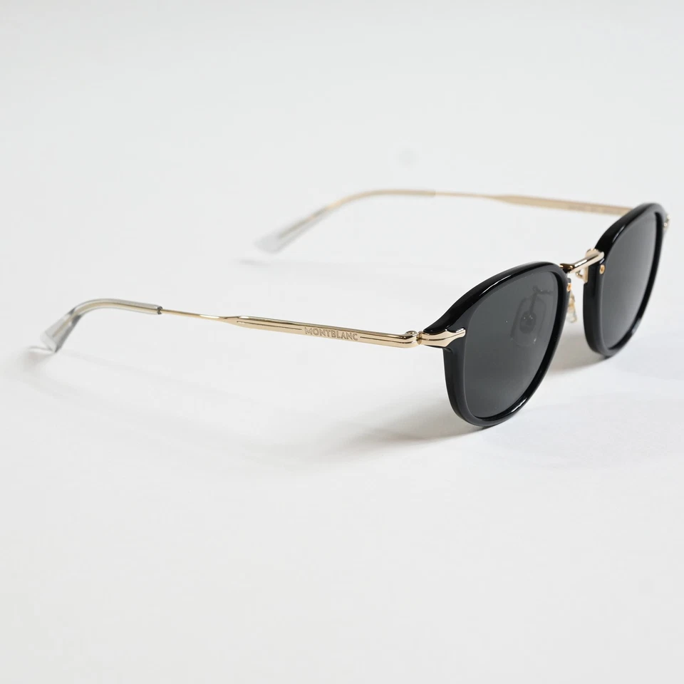 Montblanc MB0336S 001 Hombres Auténticas Gafas de Sol Negro/Dorado, 54 mm - Nuevas - Imagen 3 de 4