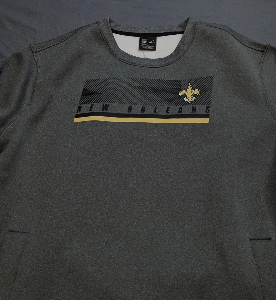 Nike New Orleans Saints Sweatshirt Mens 2XL On Field NFL Therma Heavyweight - Image 2 of 4