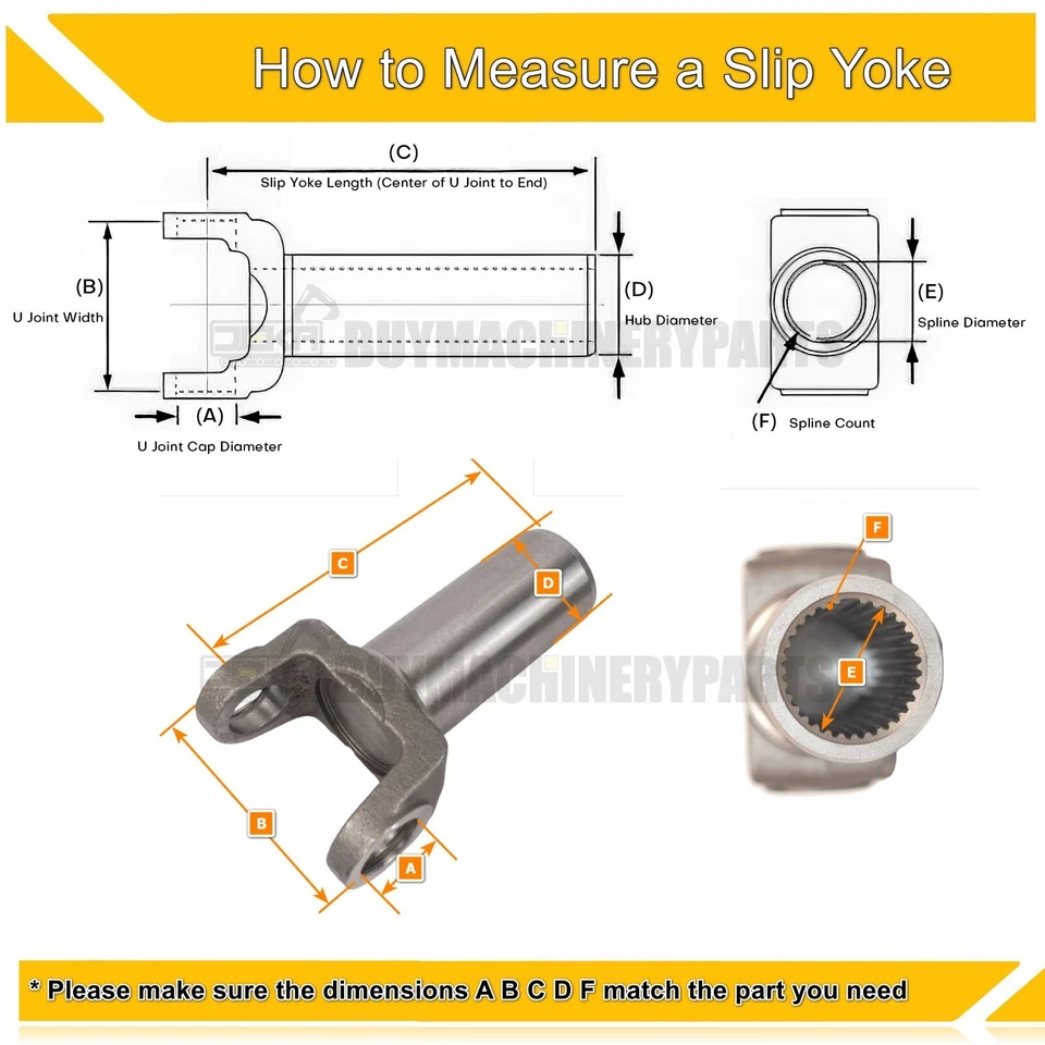 Transmission Slip Yoke 3-3-6081X for 1350 Series TH200-4R TH350 TH700 M20 21 22 - Image 3 of 4
