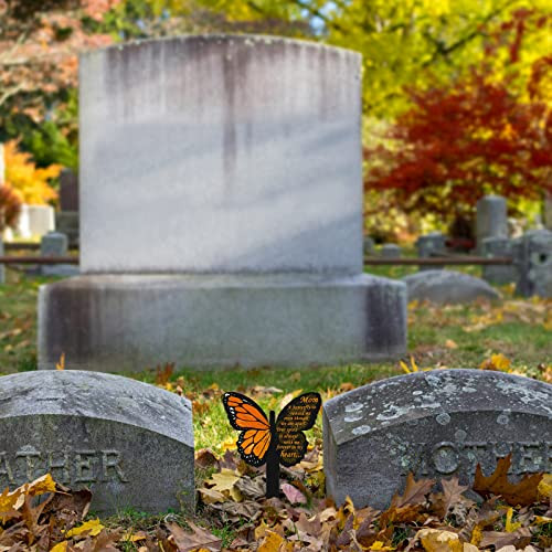 Mom Memorial Stakes Cemetery Grave Plaque Stake Markers Memorial Butterfly - Picture 8 of 8