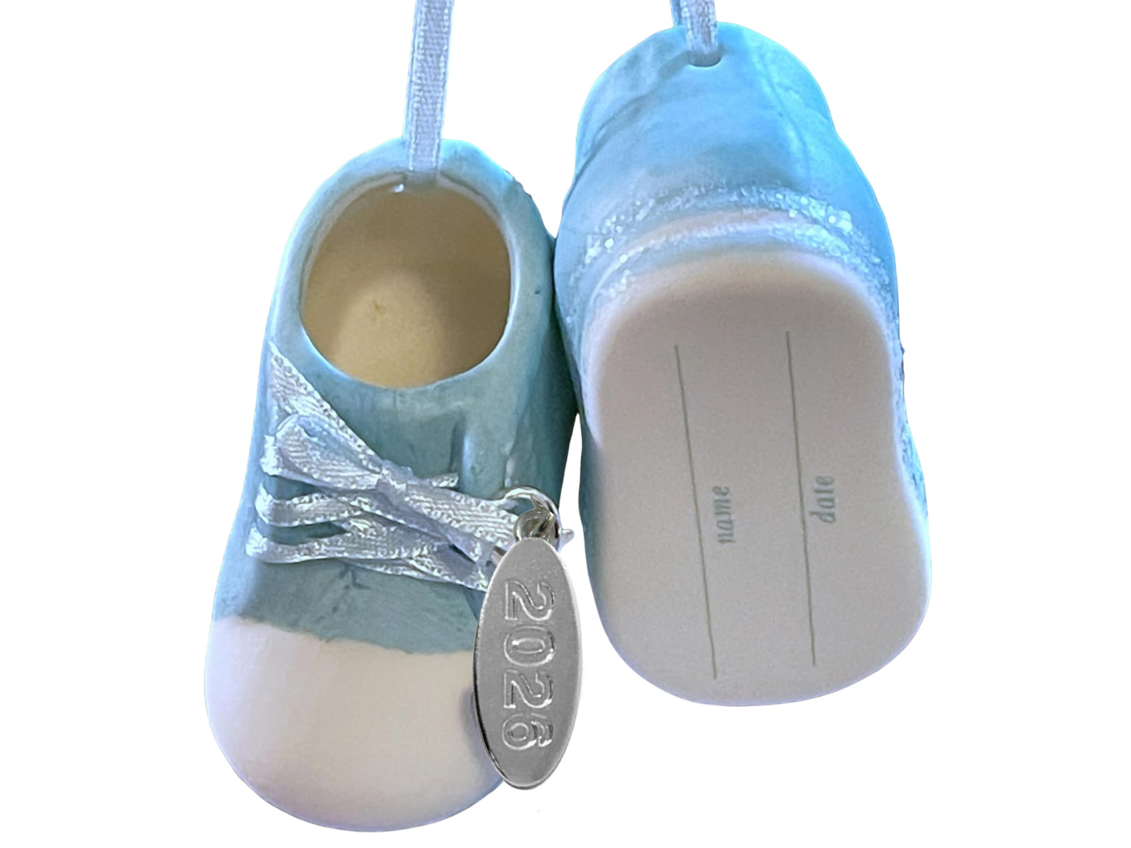 2026 Baby Boy Shoe Personalized Ornament Baby's First Christmas  Blue Booties