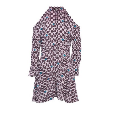 Maje Damen Kleid Mehrfarbig Cold Shoulder Langarm Größe 1 S