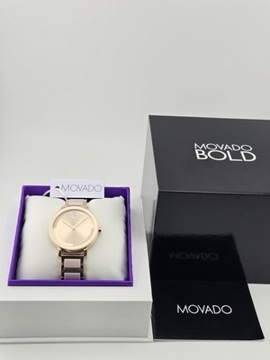 $850 MSRP | Movado Bold Evolution Women's Pale Rose Gold Tone Watch - 3601237