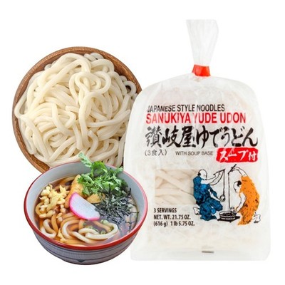 Shirakiku, Yude Sanuki Udon Noodles with Soup Base, 22 Ounce