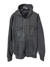 BROOKLYN UNLIMITED Men  s Gray Full Zip Heavy Hoodie Sz XL
