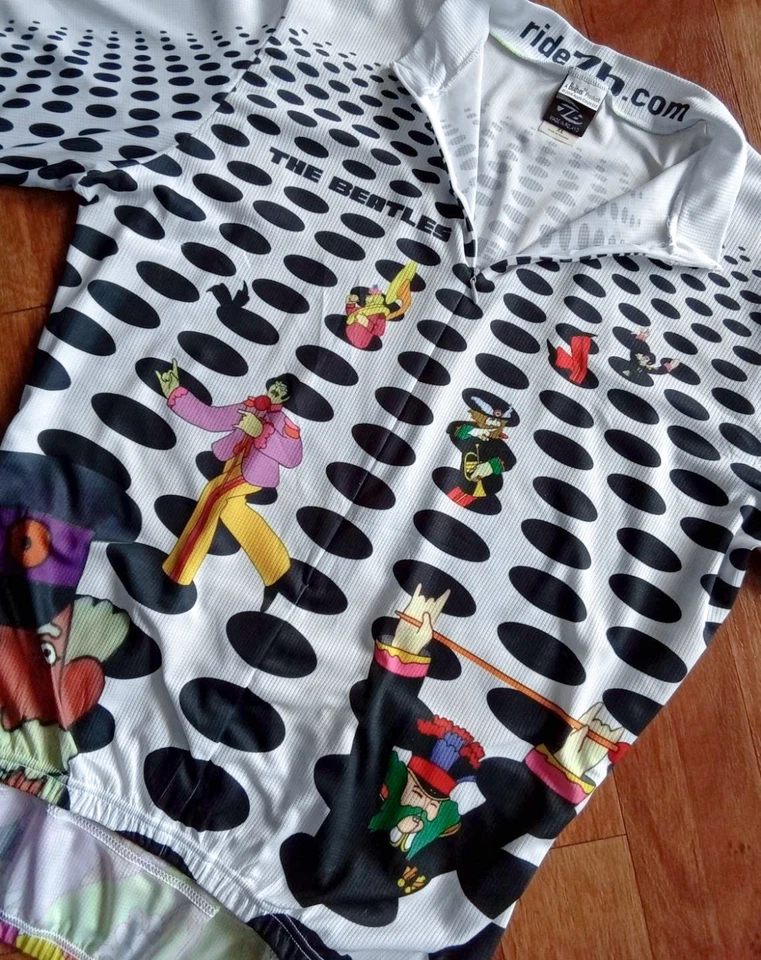 Camiseta deportiva de ciclismo The Beatles Yellow Submarine Sea Of Holes 2006 rara paseo 7b — XL Foto 4 de 4