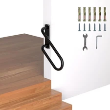 Jamb Mount Handrails for Outdoor Steps-1-2 Step Waterproof Stairs Railing-Pow...