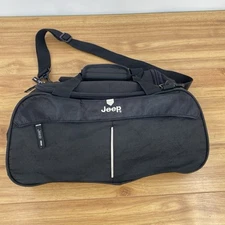 JEEP Authentic Black Tote Utility Bag Travel Shoulder Strap Handle Zip Pockets