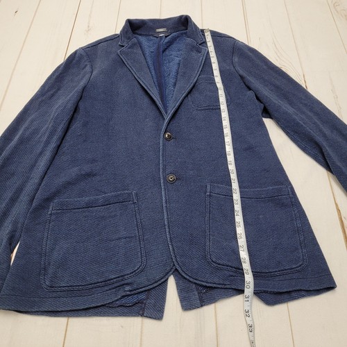 Faherty Inlet navy blue knit blazer jacket coastal preppy - Picture 3 of 9