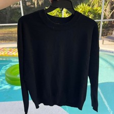 Tahari soft black crew neck sweater