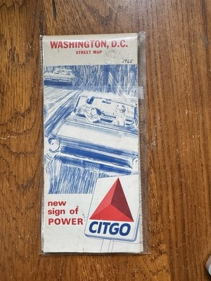 1965 Citgo Road Map: Washington, D.C. NOS