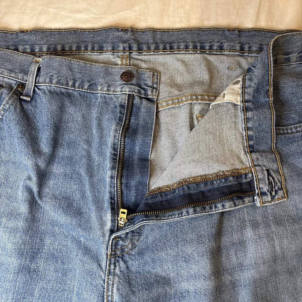 Jeans para hombre Levi's algodón azul talla 44x30 cremallera lisa 569 sueltos rectos denim Foto 2 de 4