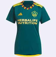 NWT ADIDAS AEROREADY WOMENS LA GALAXY 2023/24 JERSEY GREEN/GOLD HU1410 XS/S/M