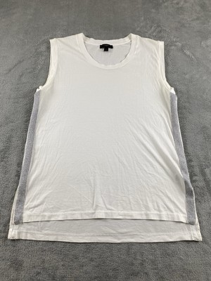 J. Crew Women s Tank Blouse S White Silver Cotton C20