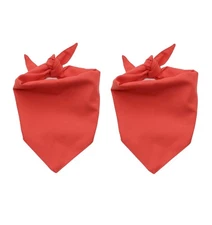 2 Pack Red Dog Plain Bandana Cotton Pet Scarf Reversible Triangle Bibs