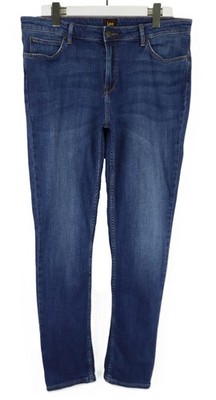 Lee Elly Jeans Damen W33/L33 Blau Denim Whisker Slim Fit Gestretcht Ausgewaschen
