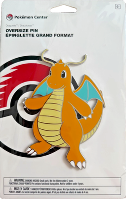 Pokemon Center Limited Edition DRAGONITE OVERSIZE Pin - New
