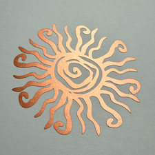Satin Bronze Sun Decal 3.5 Tribal Spiral Sunburst Vinyl Sticker Satin Bronze Sun Decal 3.5 Tribal Spiral Sunburst Vinyl Sticker