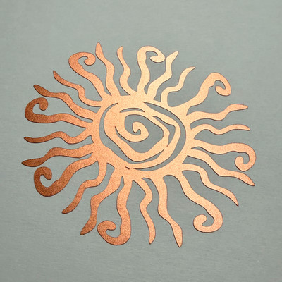 Satin Bronze Sun Decal 3.5'' Tribal Spiral Sunburst Vinyl Sticker