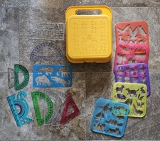 Vintage Tupperware Tuppertoys 1407-8 Case Stencil Set