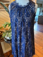 Speechless Navy Blue Lace Sequins Sleeveless Prom / Party Dress sz M