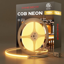 Shine Decor Cob Led Rope Light Ac 120V 800Lm Ultra Bright Ip65 Waterproof