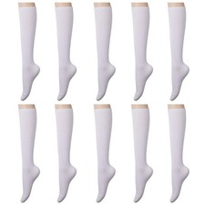 10 Pairs Womens Cotton Knee High Socks Casual Soft Long Tube Boot Socks