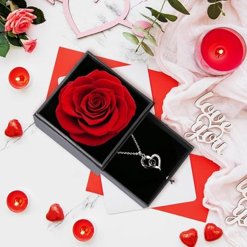 Mothers Day Rose Gifts for Mom,Birthday Gifts for Women,Red Preserved Flowers - Picture 7 of 7