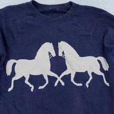 Vintage Horse Sweatshirt Mens XS Nature Cowboy Crewneck Pullover