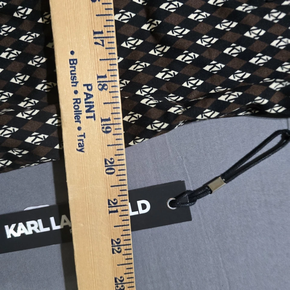 Karl Lagerfeld 巴黎露营衬衫小号几何印花经典合身纽扣 — 第 3/4 张图片