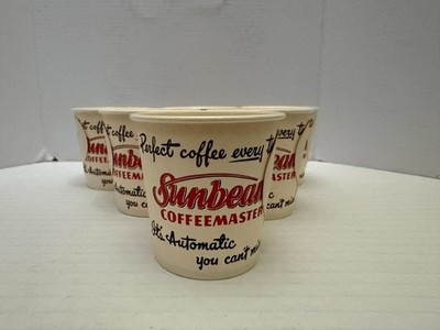 Vintage Sunbeam Coffeemaster 4 ounce Waxed Paper Dixie Cup Set of 6 Unused