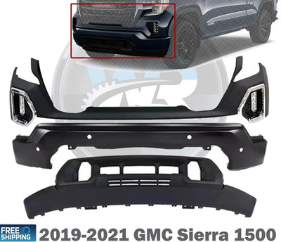 NEW Front Bumper Primed & Fog light Kit For 2019-2021 GMC Sierra 1500
