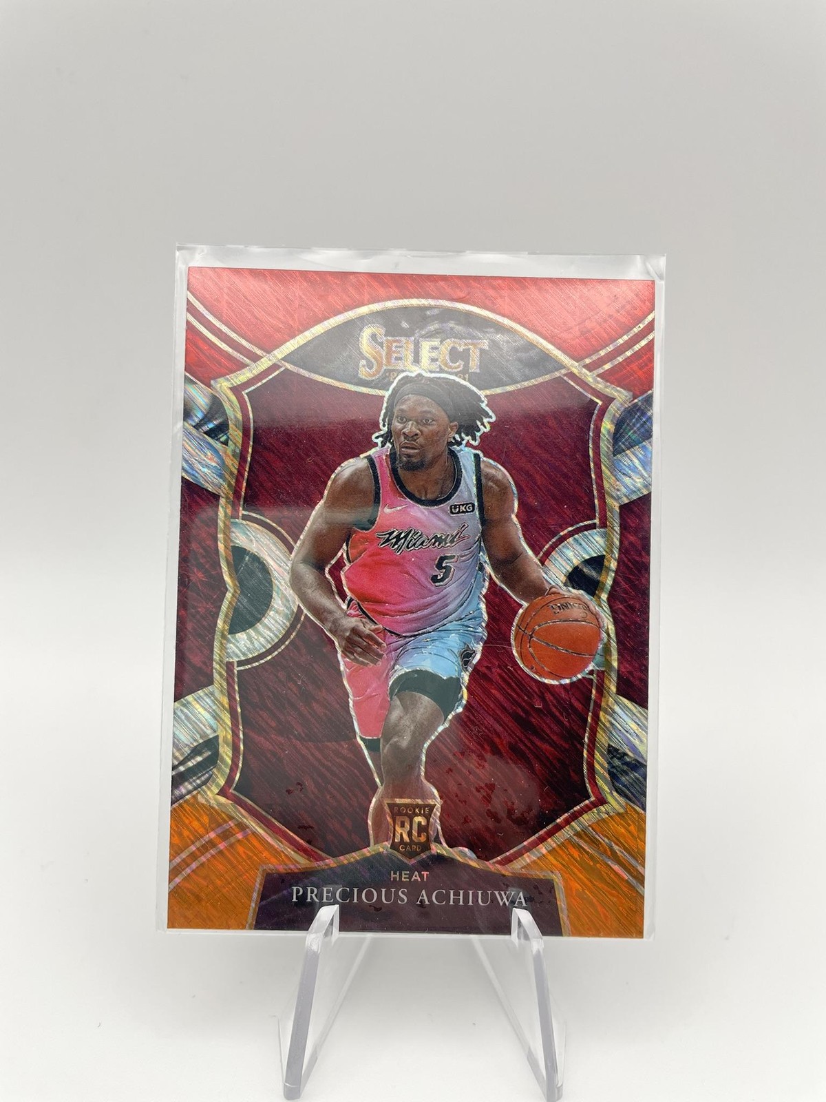 2020-21 Panini Select #80 Precious Achiuwa Red White Orange Shimmer