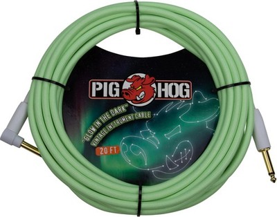 Pig Hog Vintage Serie Glow In The Dark Instrumentenkabel 6m Winkel Gitarrenkabel