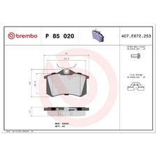 Brembo Bremsbelag-Satz Bremsklötze hinten SHZ3501023 1E0698451 10807527 | 83121