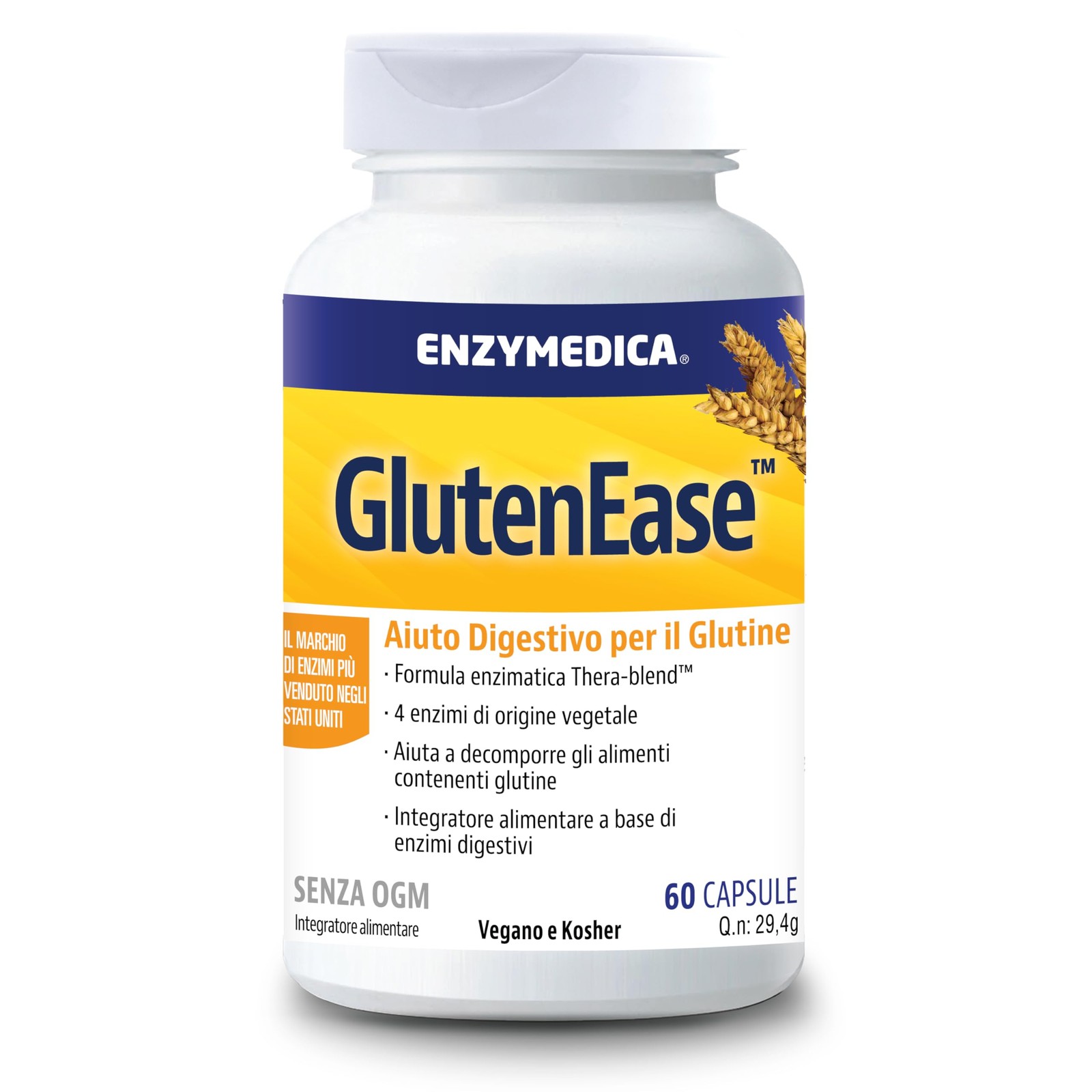 Mai più pancia gonfia con Glutenease Enzymedica - Shopping Benessere