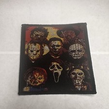 HORROR ICONS, CLASSIC HORROR, BLACK BORDER, 3.5X3.5 INCHES, WOVEN PATCH