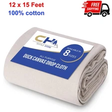 Canvas Drop Cloth for Painting Size 12 x 15 Feet, Pack of 1 Pure Cotton Painters