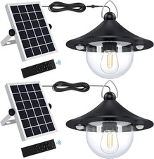 Solar Shed Light Indoor Outdoor Pendant Lights Solar Powered with 2 Motion Senso